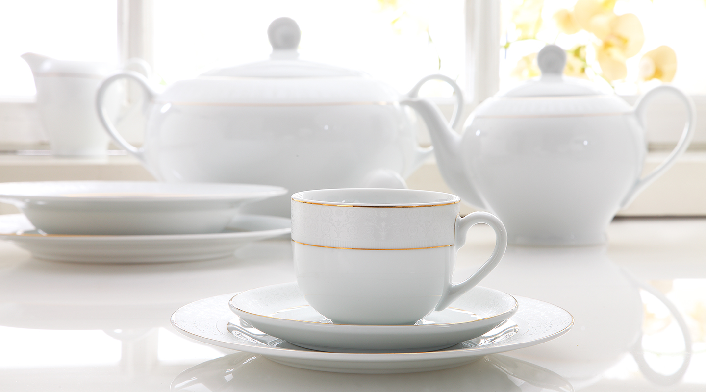 سرویس چینی 28 پارچه غذاخوری سپید صدف - Image 3