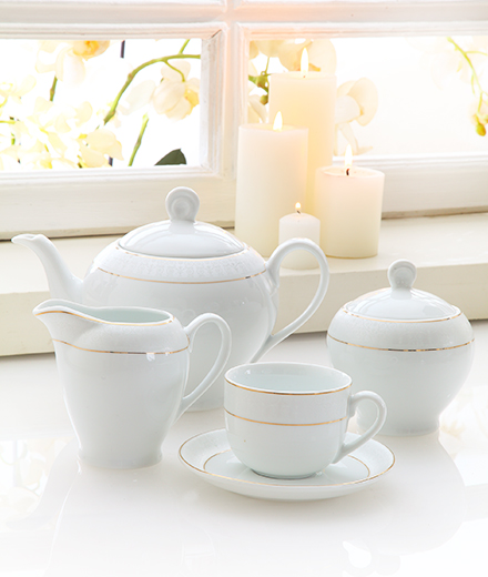 سرویس چینی 28 پارچه غذاخوری سپید صدف - Image 5