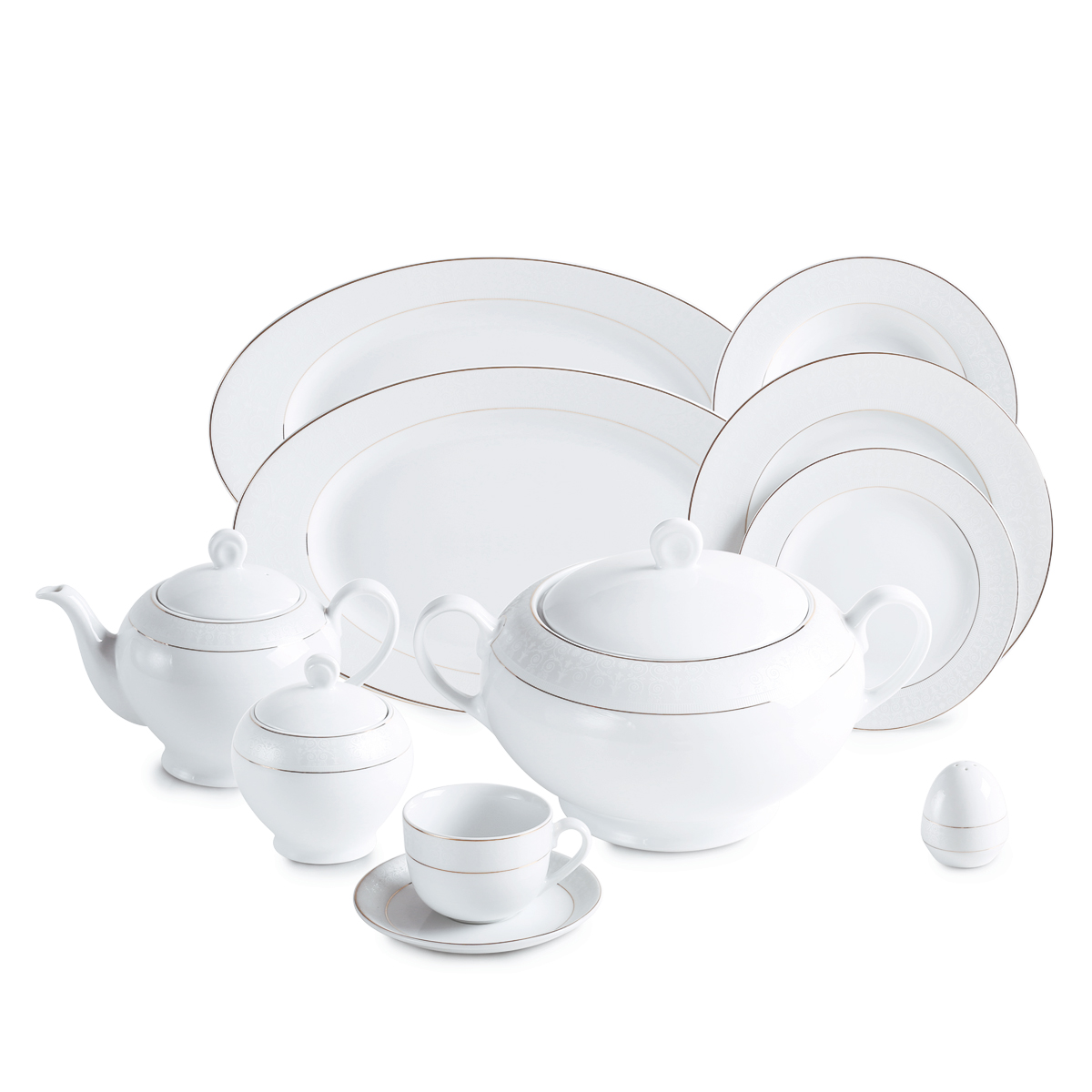 سرویس چینی 102 پارچه کامل سپید صدف - Image 2