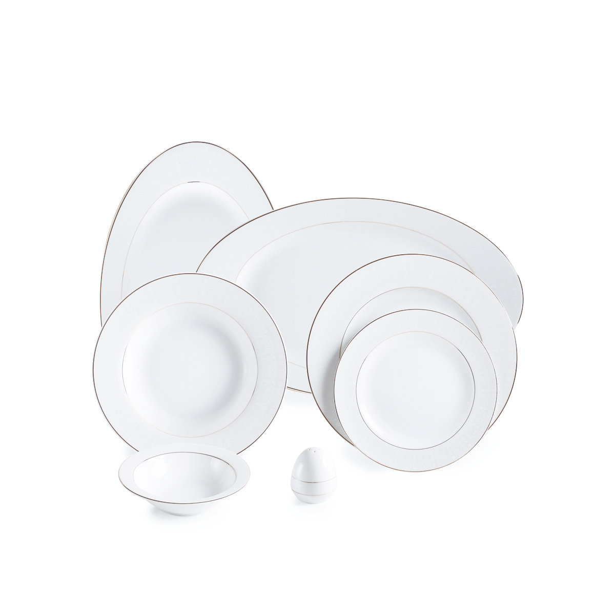 سرویس چینی 28 پارچه غذاخوری سپید صدف - Image 2