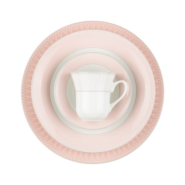 سرویس چینی 108 پارچه کامل ژانتی صورتی